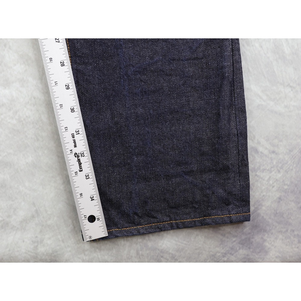 Brave Star Selvage Jeans Mens 33x36 Indigo Blue Raw Denim Made in USA Button Fly - Picture 12 of 15